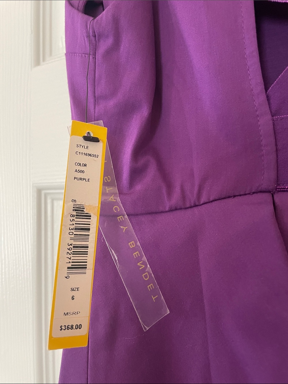 Alice + Olivia Purple Sleeveless Peplum Mini Dress Size 6 NWT Cocktail Party - Picture 5 of 8
